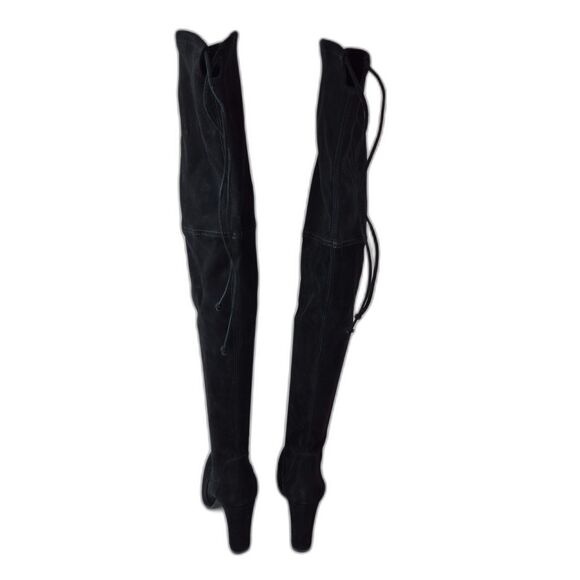 Stuart Weitzman Women's Black Highland Heel Suede Over The Knee Boots Size 9 B - Picture 4 of 7